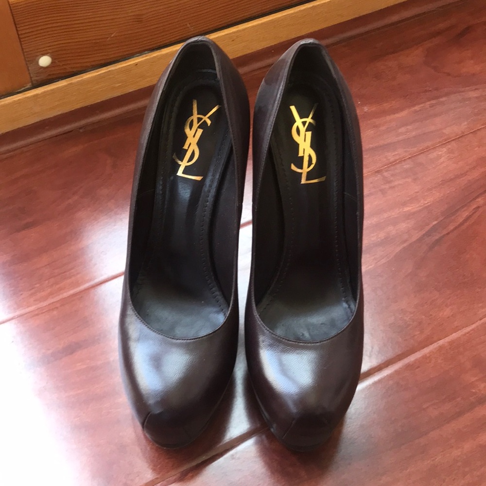 YSL Brown Platform Heels